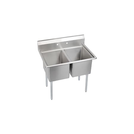 Elkay Elkay Economy Scullery Sink, 2Comp 12" Deep Bowl(S) 39x25x45.75 E2C16X20-0X